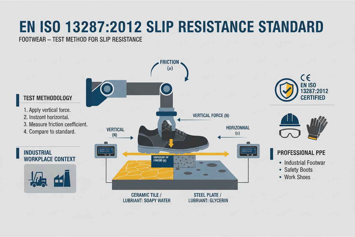 Image of Norme EN ISO 13287:2012 👟 Résistance au glissement des chaussures de sécurité
