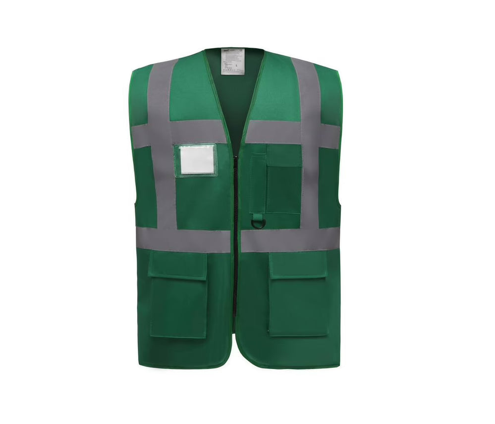 GILET MULTIPOCHES HV AVEC PORTE BADGE