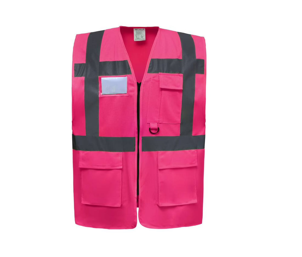 GILET MULTIPOCHES HV AVEC PORTE BADGE