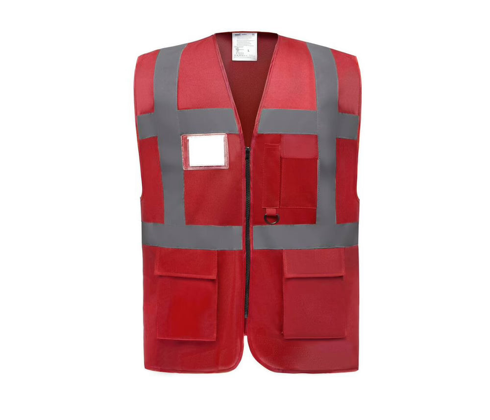 Image of GILET MULTIPOCHES HV AVEC PORTE BADGE