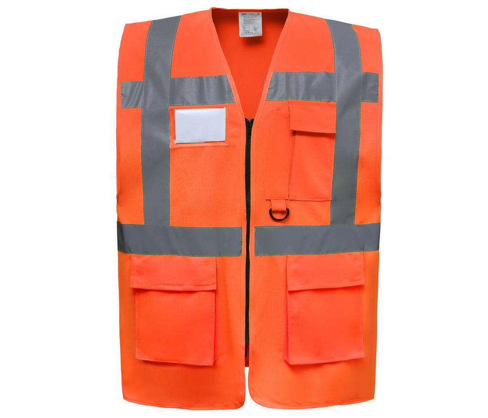 Image of GILET MULTIPOCHES HV AVEC PORTE BADGE