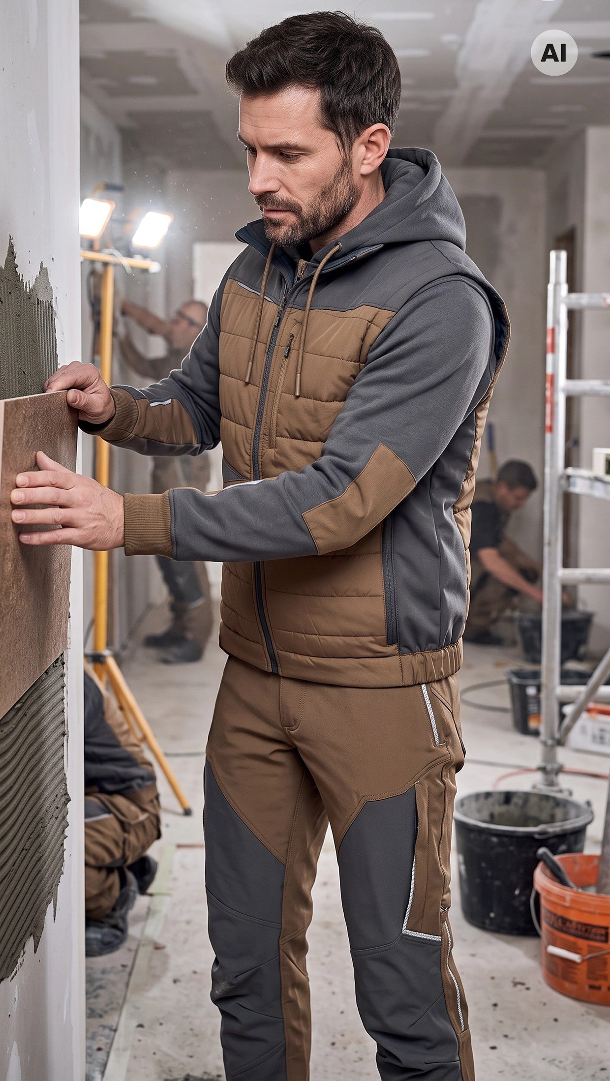 Image of GILET HYBRIDE À CAPUCHE PRESTIGE