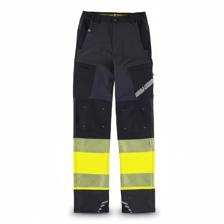 Image of FLUOS  PANTALON - C3555 WORKTEAM-GRIS-FONCE-NOIR-JAUNE