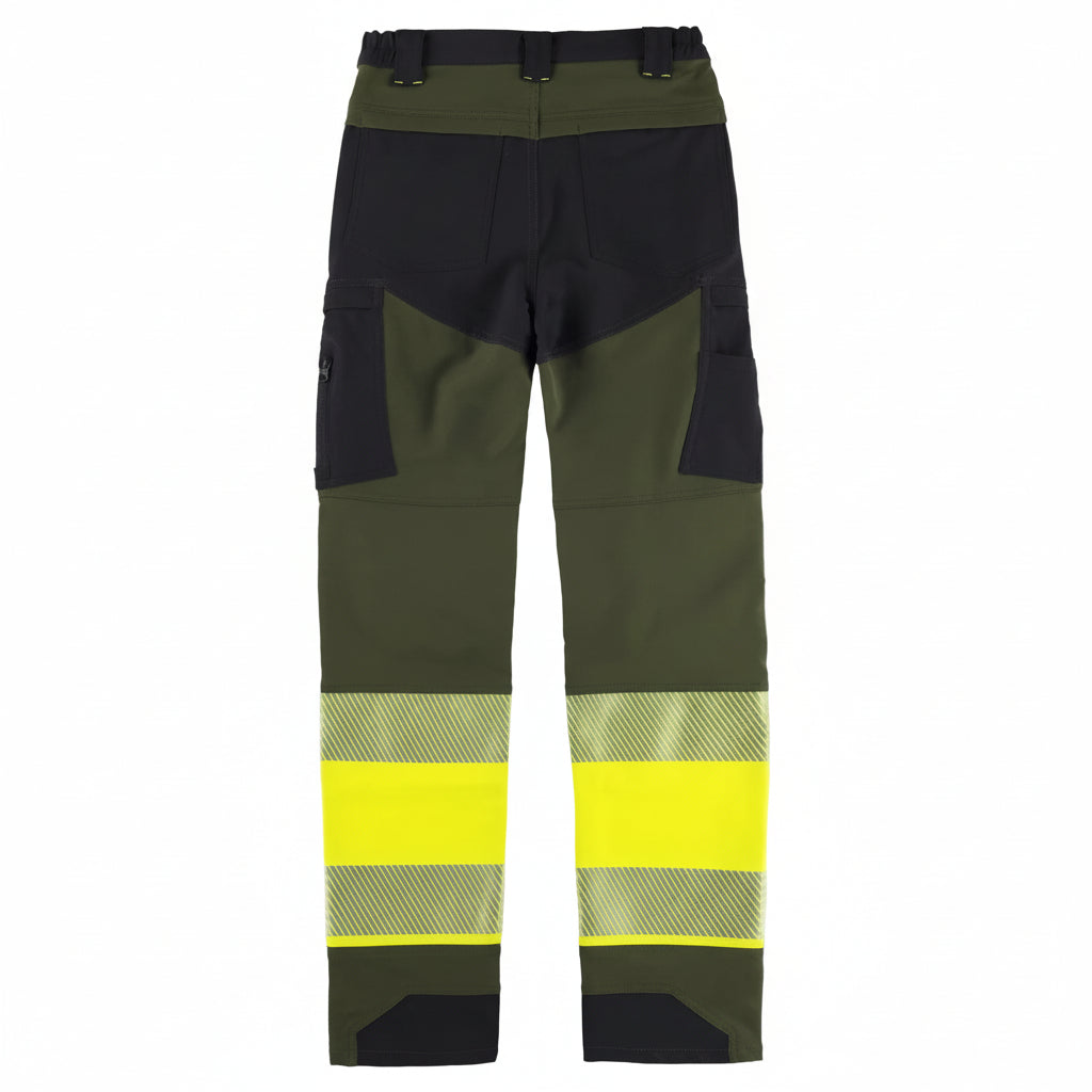 FLUOS  PANTALON - C3555 WORKTEAM-GRIS-FONCE-NOIR-JAUNE