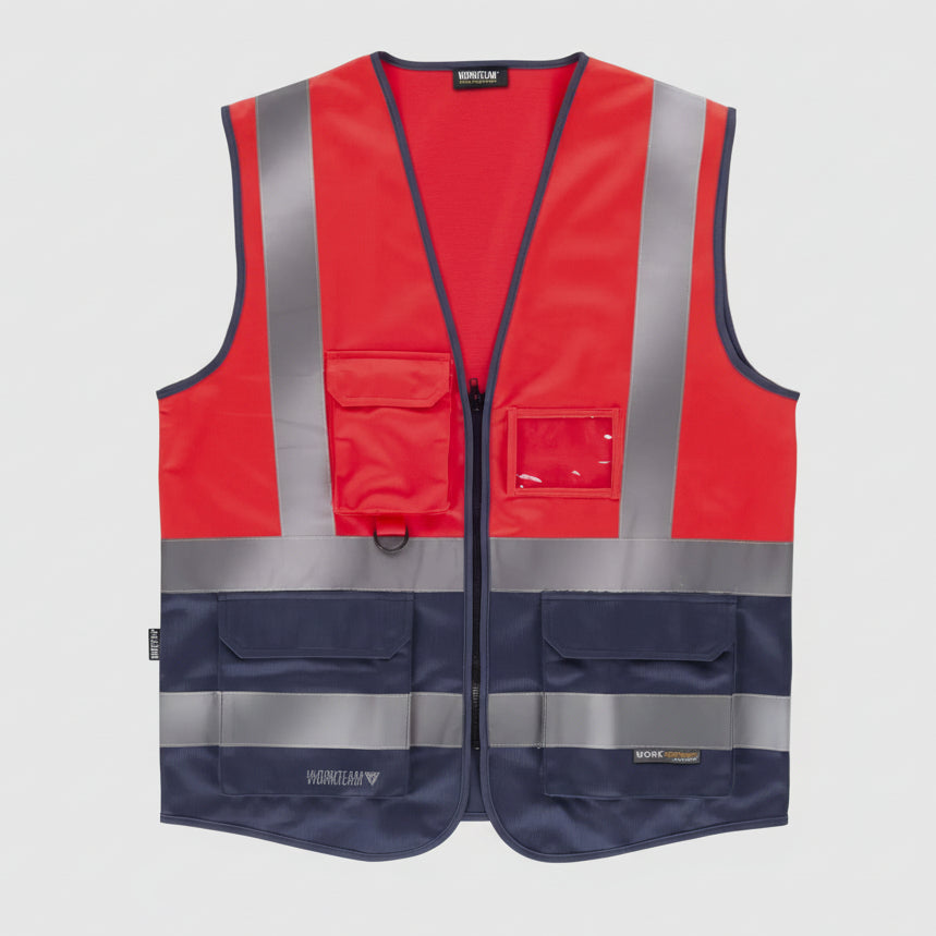 Image of FLUOS  GILET - C3667 WORKTEAM-ROUGE-MARINE