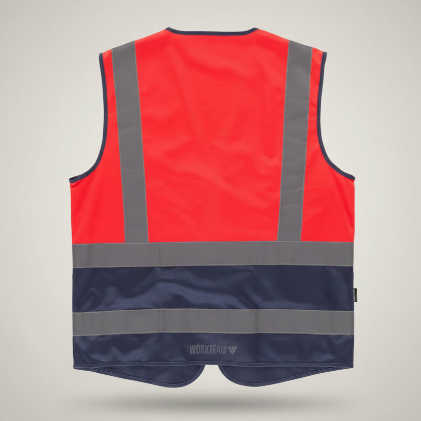 Image of FLUOS  GILET - C3667 WORKTEAM-ROUGE-MARINE