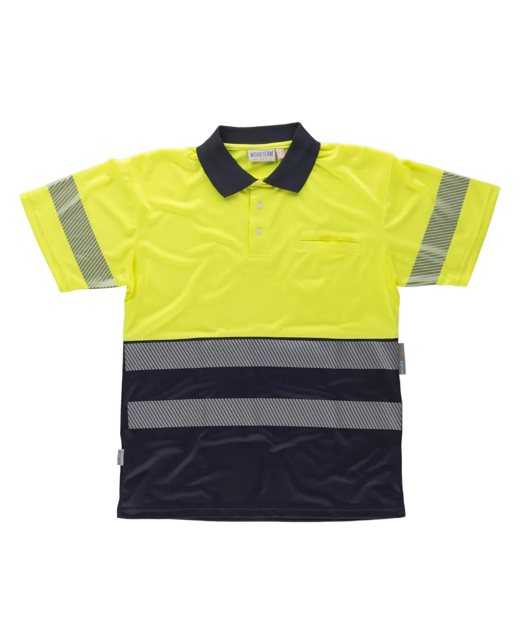 FLUOS  POLO - C3890 WORKTEAM-MARINE-JAUNE