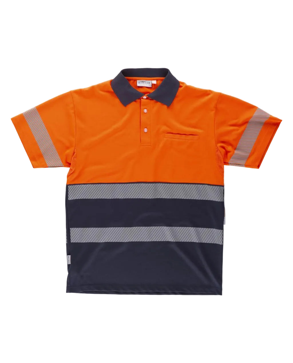 FLUOS  POLO - C3890 WORKTEAM-MARINE-JAUNE