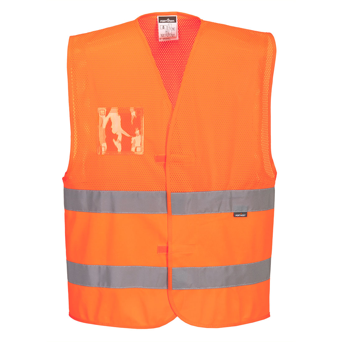 GILET HV SEMI-MAILLE AVEC PORTE BADGE