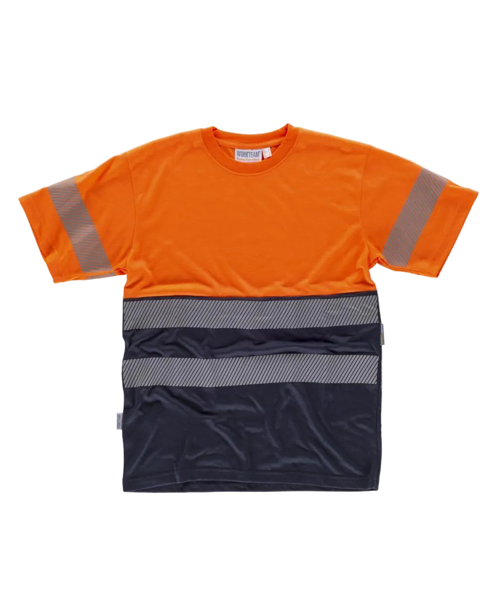 FLUOS  T-SHIRT - C6040 WORKTEAM-MARINE-JAUNE