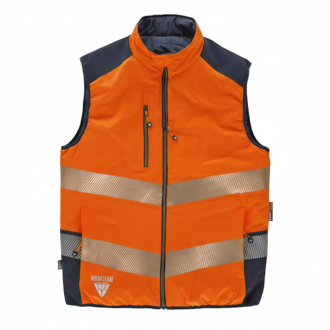 FLUOS  GILET - C8250 WORKTEAM-JAUNE-MARINE