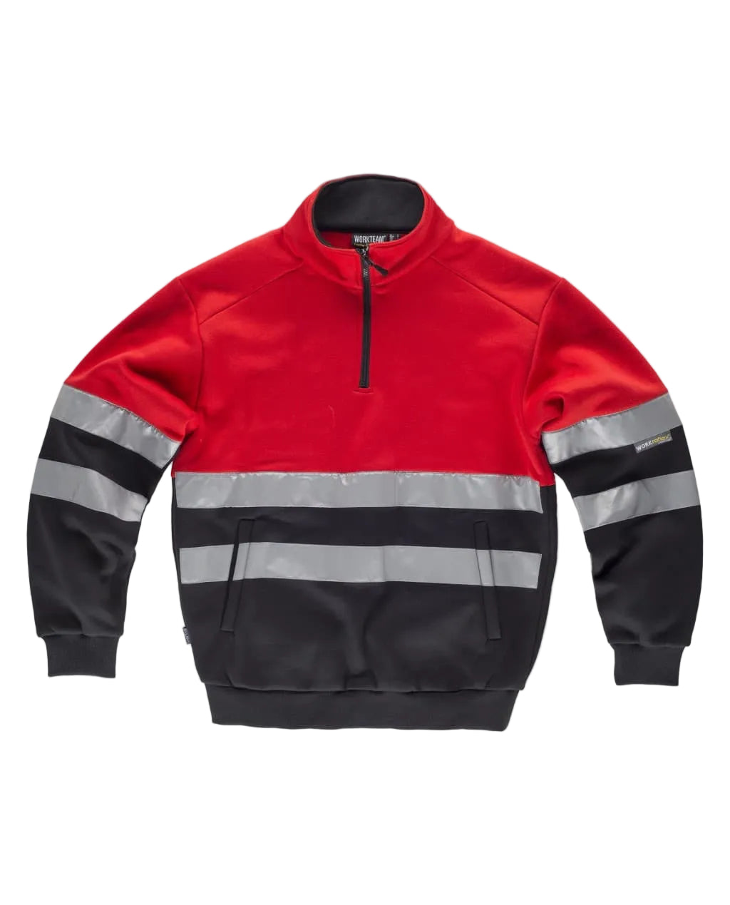 FLUOS  SWEAT-SHIRT - C9033 WORKTEAM-ROUGE-NOIR