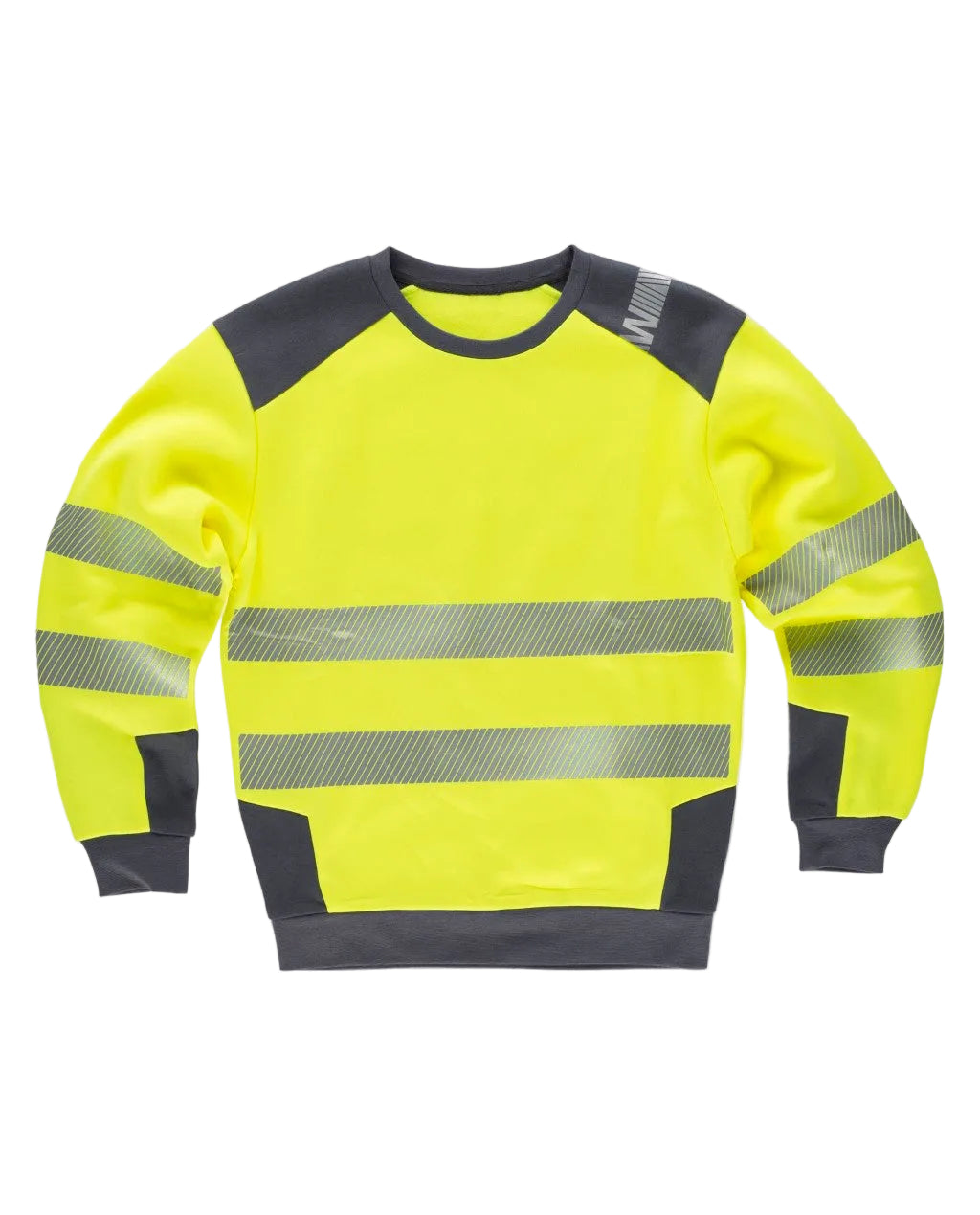 FLUOS  SWEAT-SHIRT - C9041 WORKTEAM-JAUNE-GRIS-FONCE