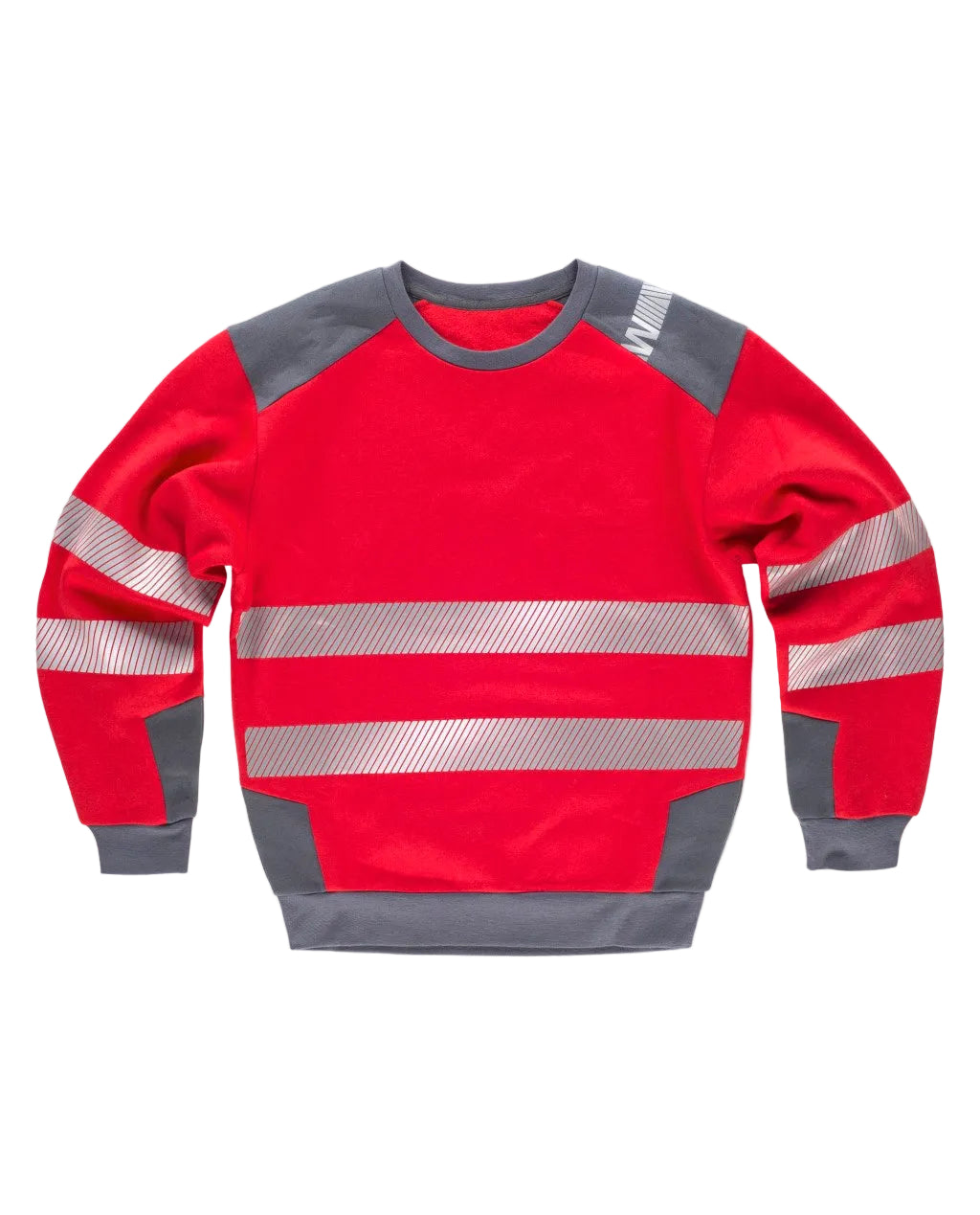 FLUOS · SWEAT-SHIRT - C9042 WORKTEAM-ROUGE-GRIS-FONCE