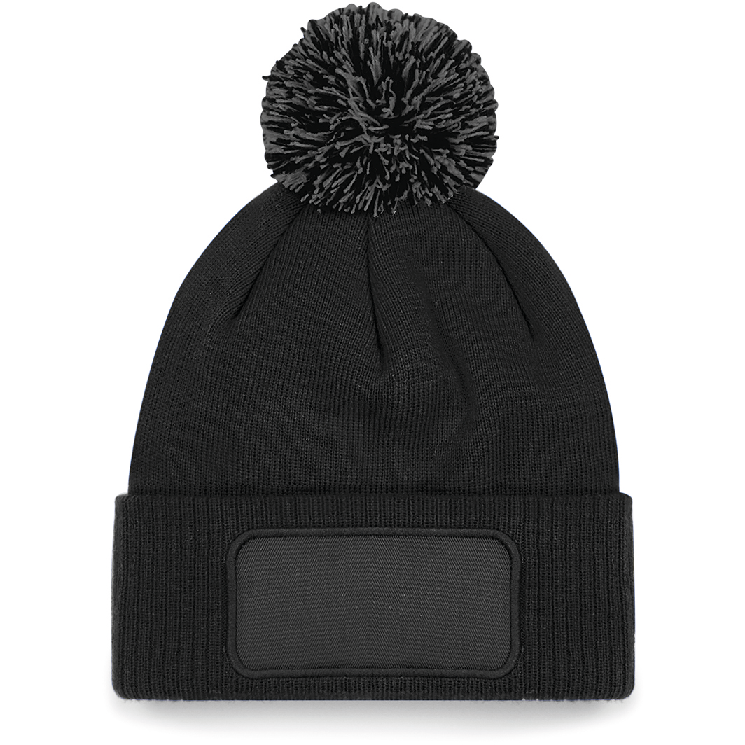 Image of BONNET À POMPON PATCH SNOWSTAR® - B443 TOPTEX-BLACK-GRAPHITE-GREY