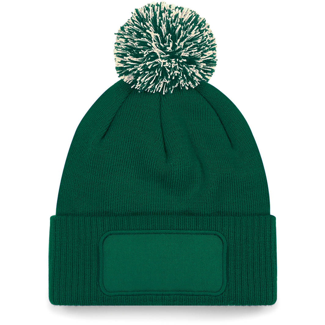 BONNET À POMPON PATCH SNOWSTAR® - B443 TOPTEX-BOTTLE-GREEN-OFF-WHITE