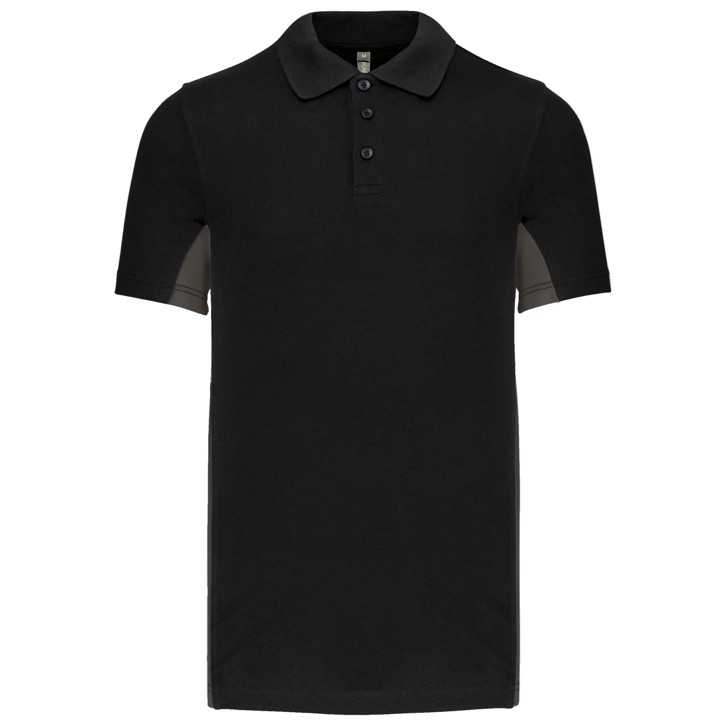 Image of POLO PIQUÉ MANCHES COURTES BICOLORE HOMME - K232 TOPTEX-BLACK-DARK-GREY