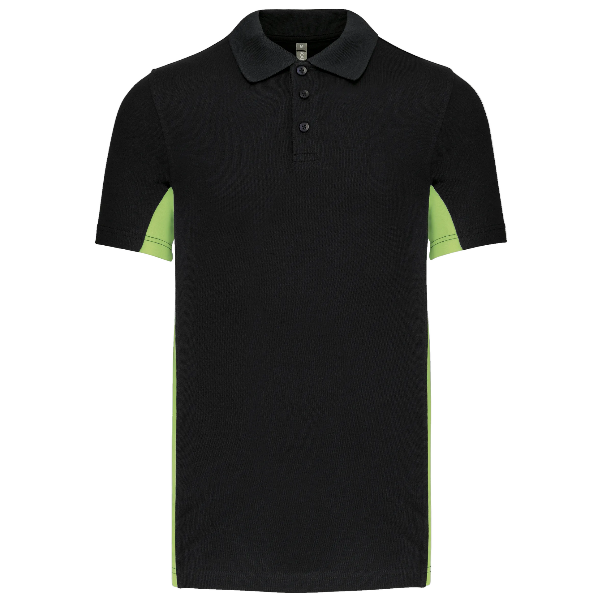 POLO PIQUÉ MANCHES COURTES BICOLORE HOMME - K232 TOPTEX-BLACK-DARK-GREY