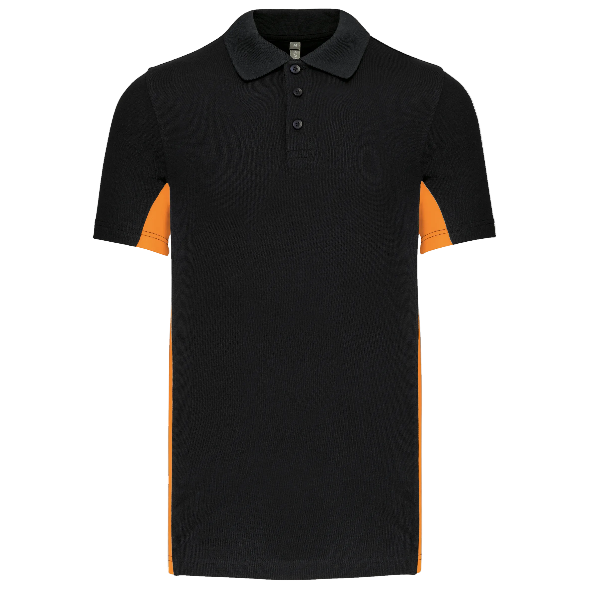 Image of POLO PIQUÉ MANCHES COURTES BICOLORE HOMME - K232 TOPTEX-BLACK-LIME