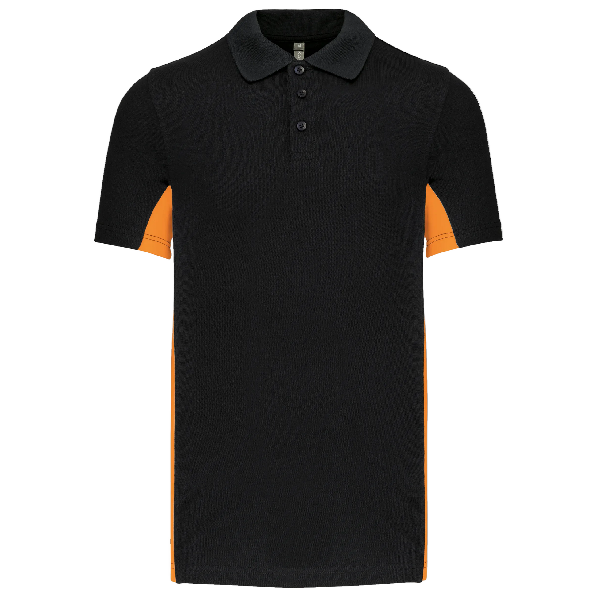 POLO PIQUÉ MANCHES COURTES BICOLORE HOMME - K232 TOPTEX-BLACK-LIME