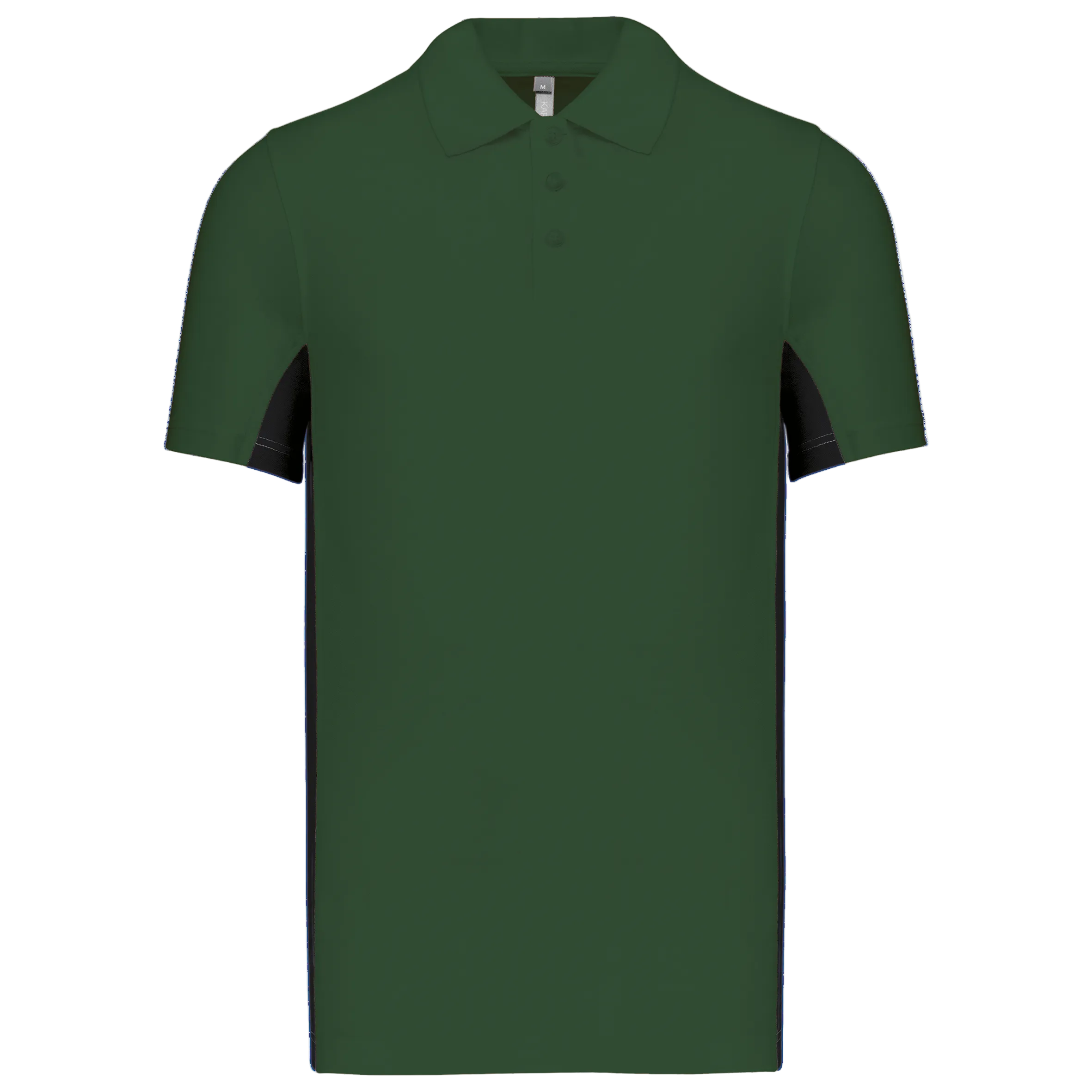 Image of POLO PIQUÉ MANCHES COURTES BICOLORE HOMME - K232 TOPTEX-BLACK-LIME