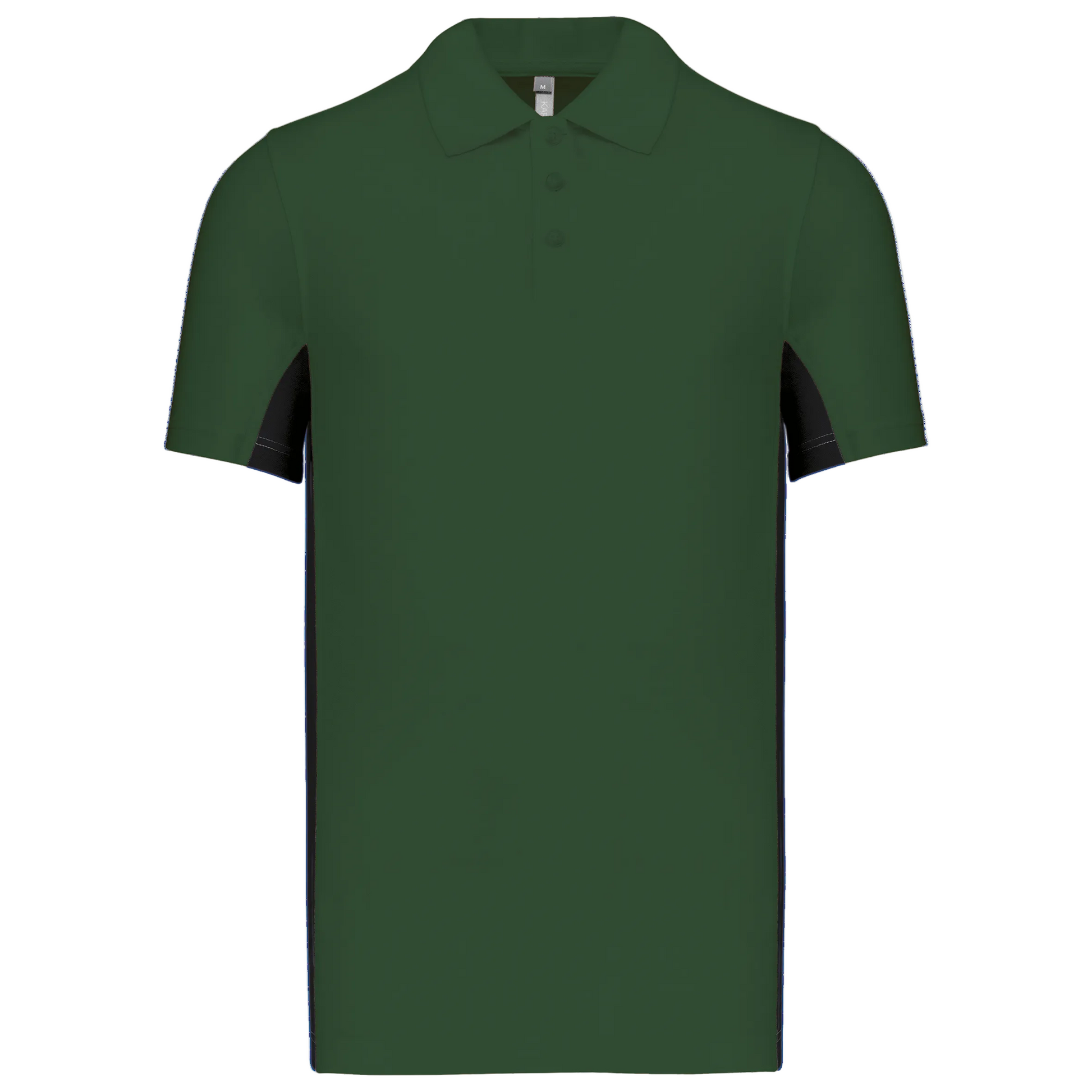 POLO PIQUÉ MANCHES COURTES BICOLORE HOMME - K232 TOPTEX-BLACK-LIME
