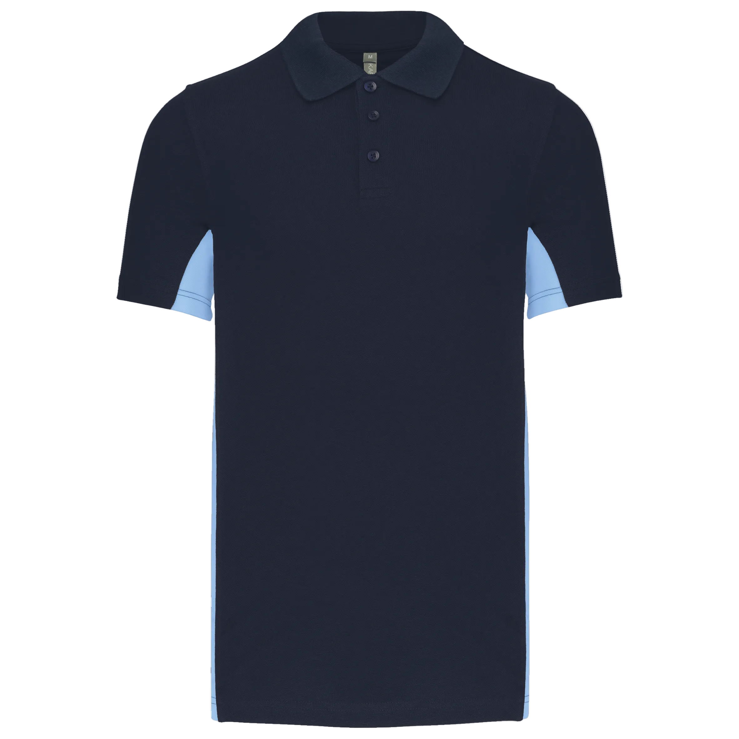Image of POLO PIQUÉ MANCHES COURTES BICOLORE HOMME - K232 TOPTEX-BLACK-ORANGE