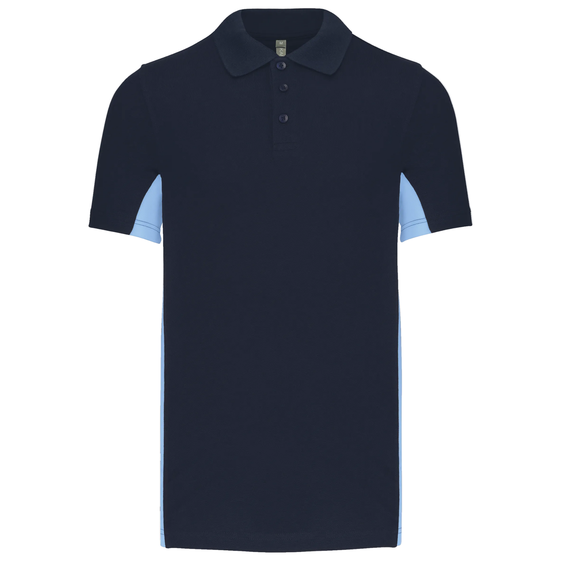 POLO PIQUÉ MANCHES COURTES BICOLORE HOMME - K232 TOPTEX-BLACK-ORANGE