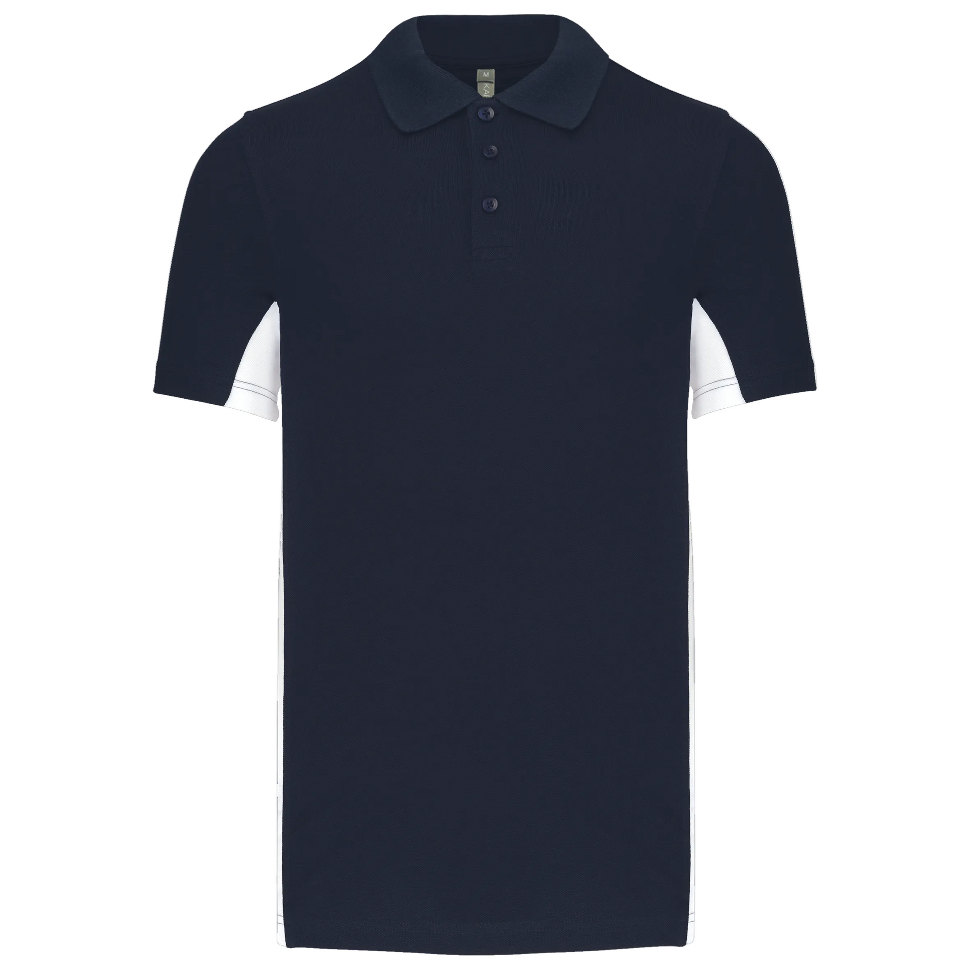 POLO PIQUÉ MANCHES COURTES BICOLORE HOMME - K232 TOPTEX-BLACK-ORANGE