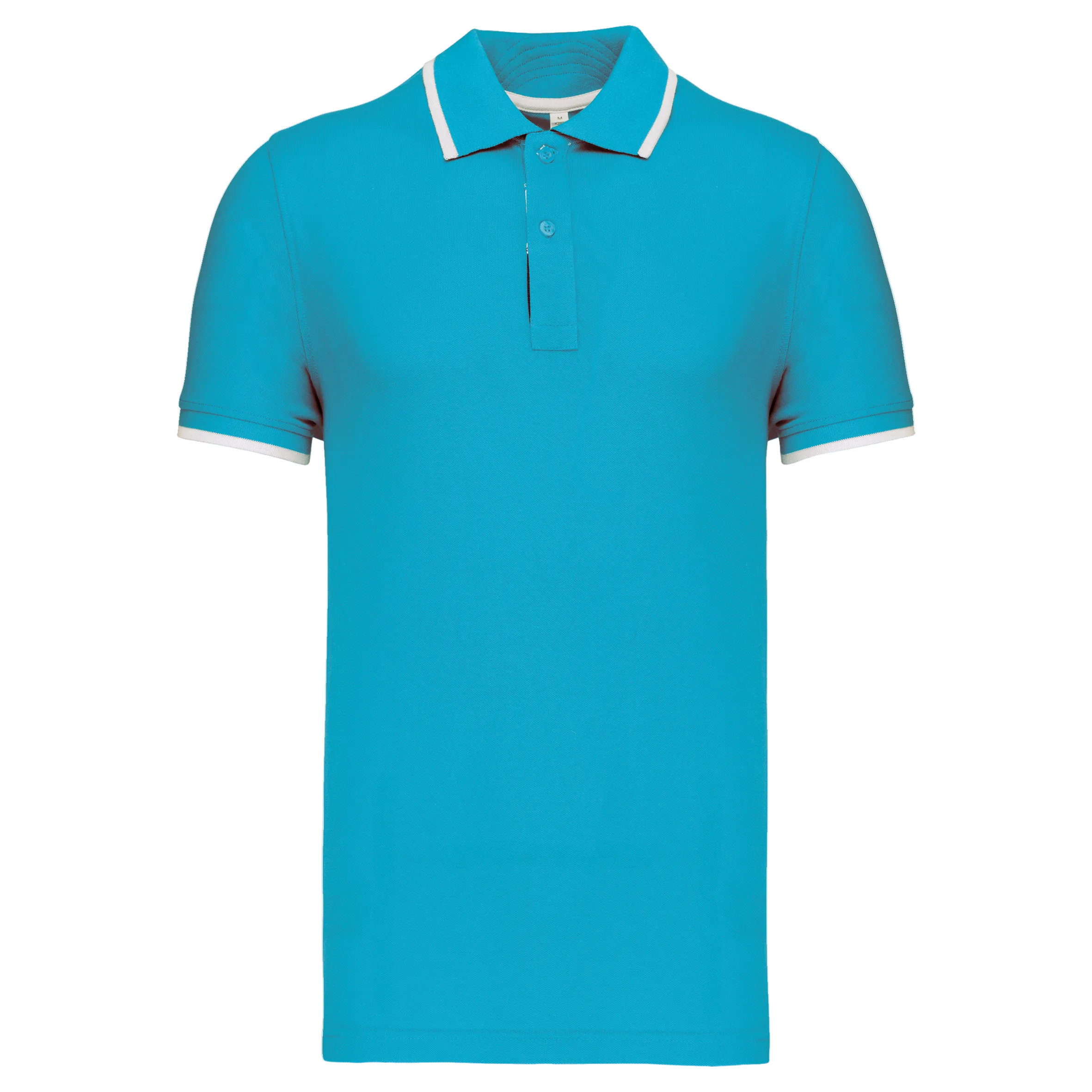 Image of POLO MANCHES COURTES HOMME - K245 TOPTEX-LIGHT-TURQUOISE-WHITE-NAVY