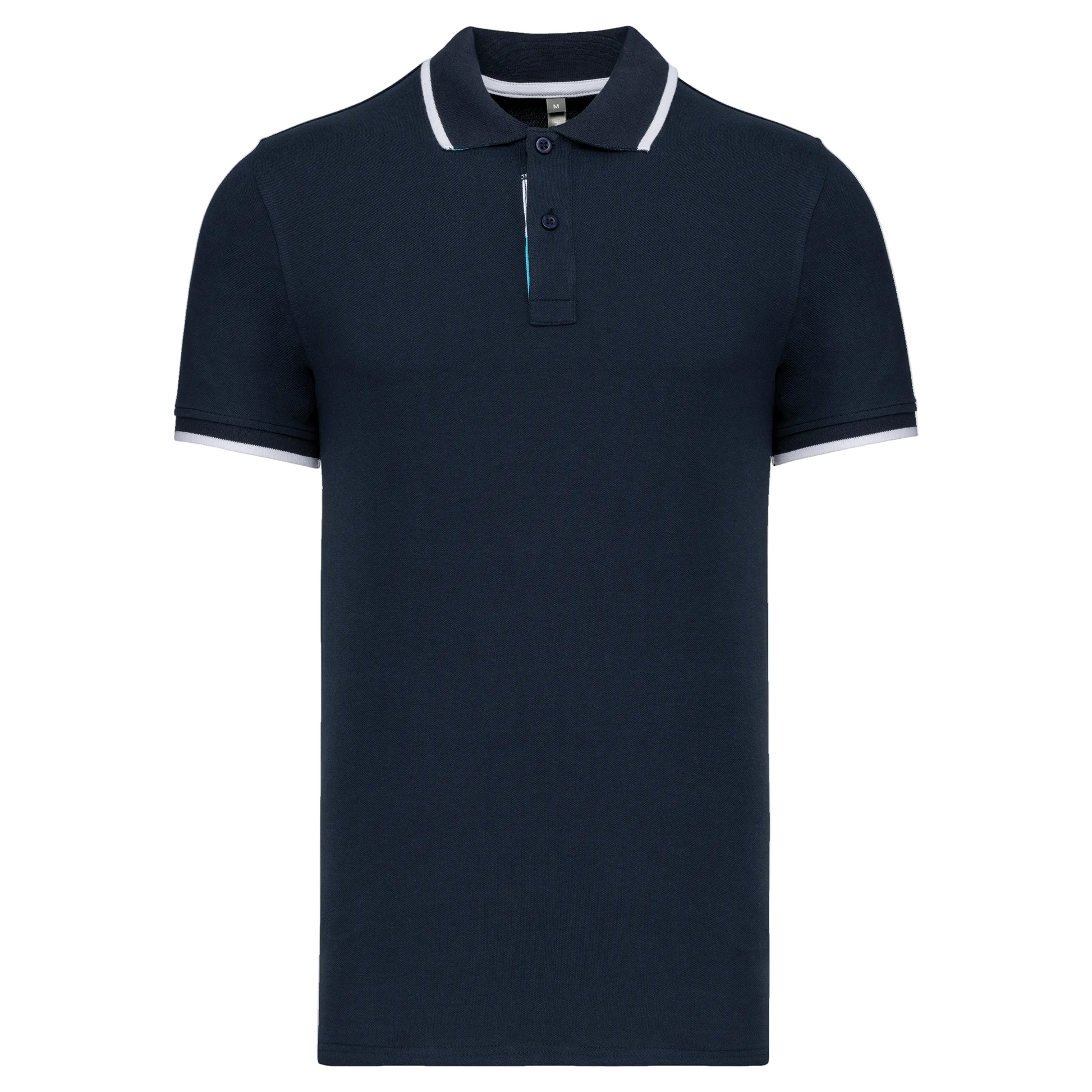 POLO MANCHES COURTES HOMME - K245 TOPTEX-LIGHT-TURQUOISE-WHITE-NAVY