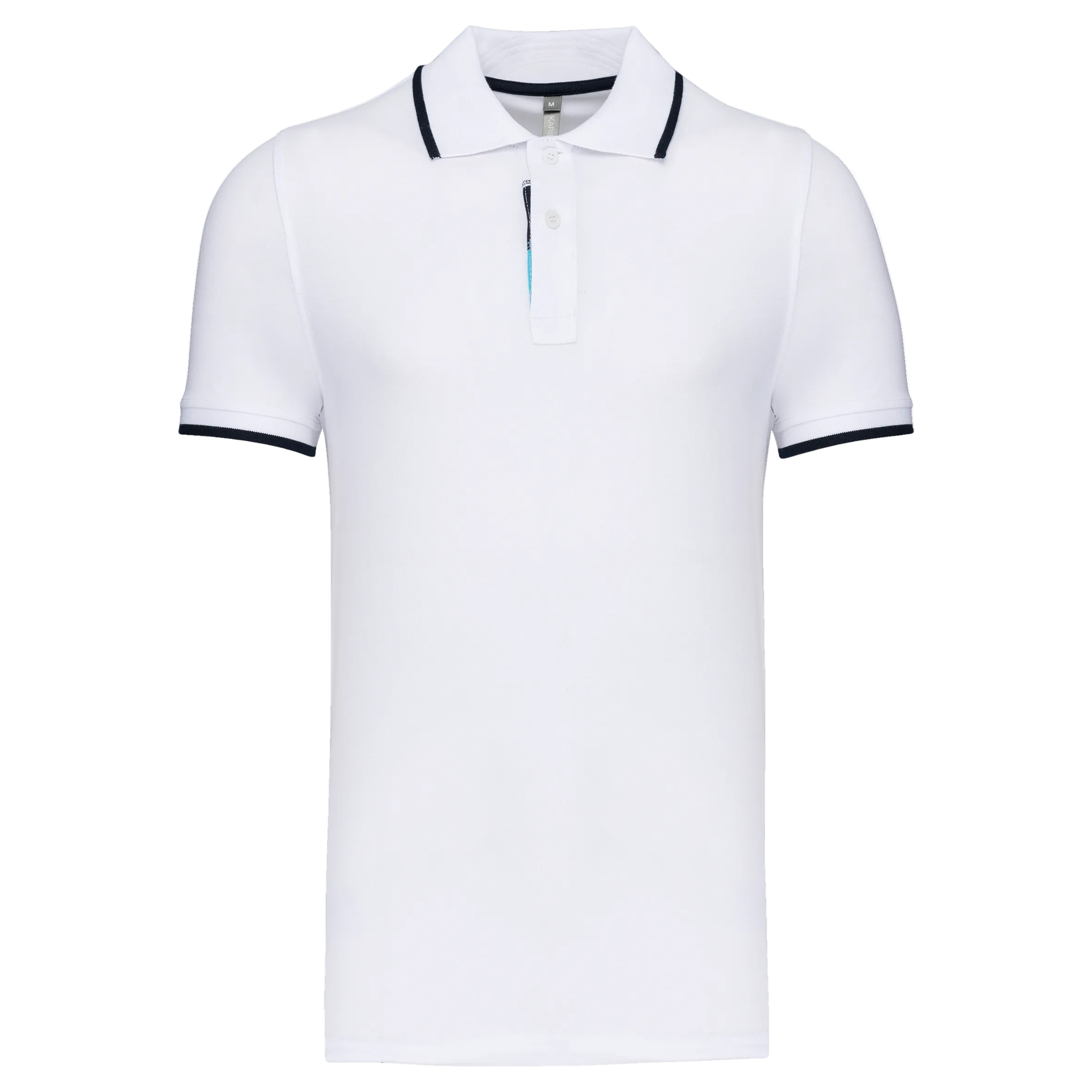 Image of POLO MANCHES COURTES HOMME - K245 TOPTEX-NAVY-WHITE-LIGHT-TURQUOISE