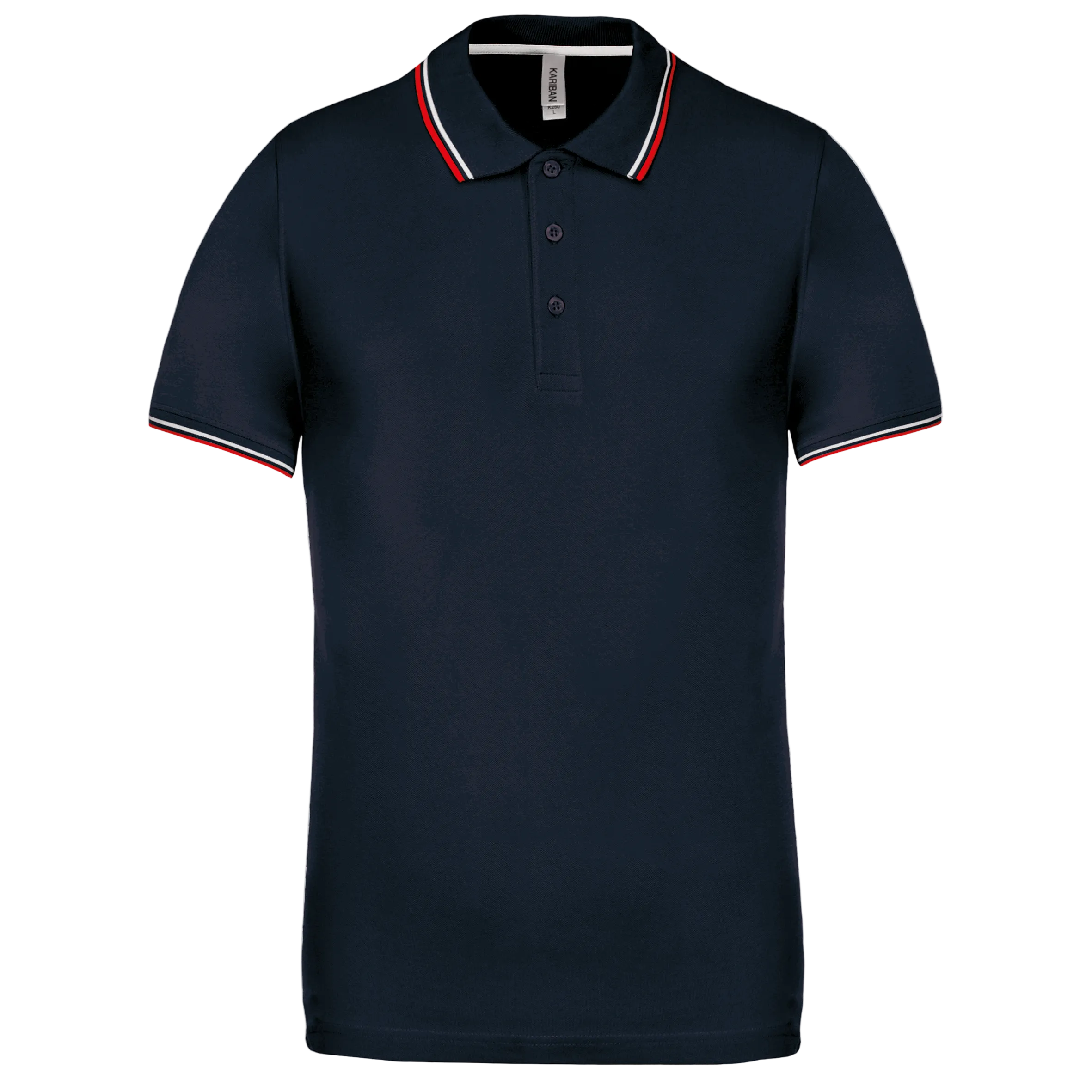 Image of POLO MAILLE PIQUÉE MANCHES COURTES HOMME - K250 TOPTEX-BLACK-RED-WHITE