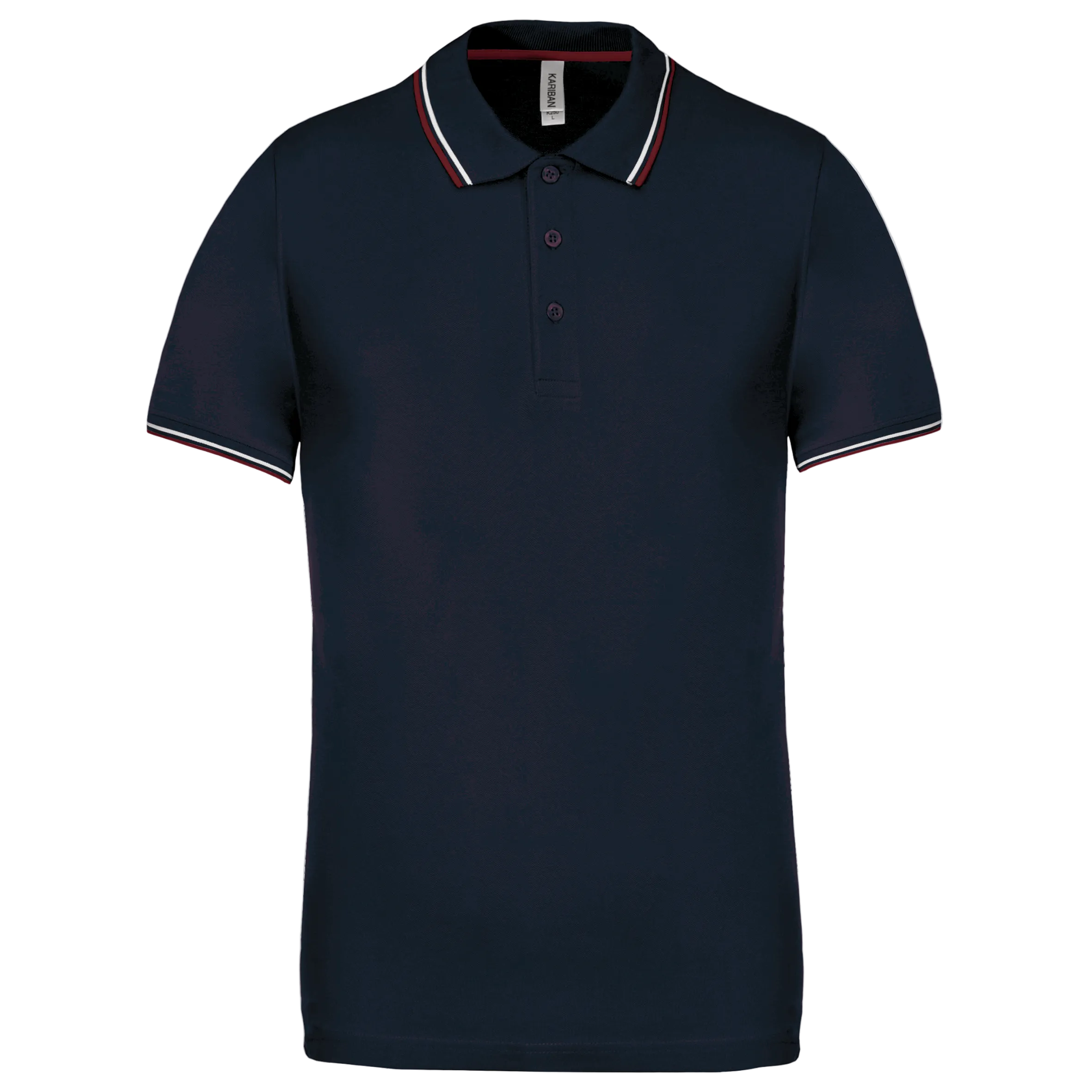 Image of POLO MAILLE PIQUÉE MANCHES COURTES HOMME - K250 TOPTEX-BLACK-RED-WHITE