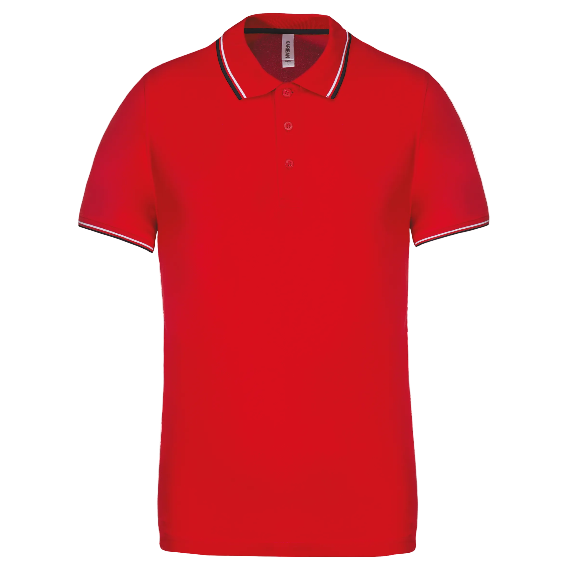 Image of POLO MAILLE PIQUÉE MANCHES COURTES HOMME - K250 TOPTEX-BLACK-RED-WHITE