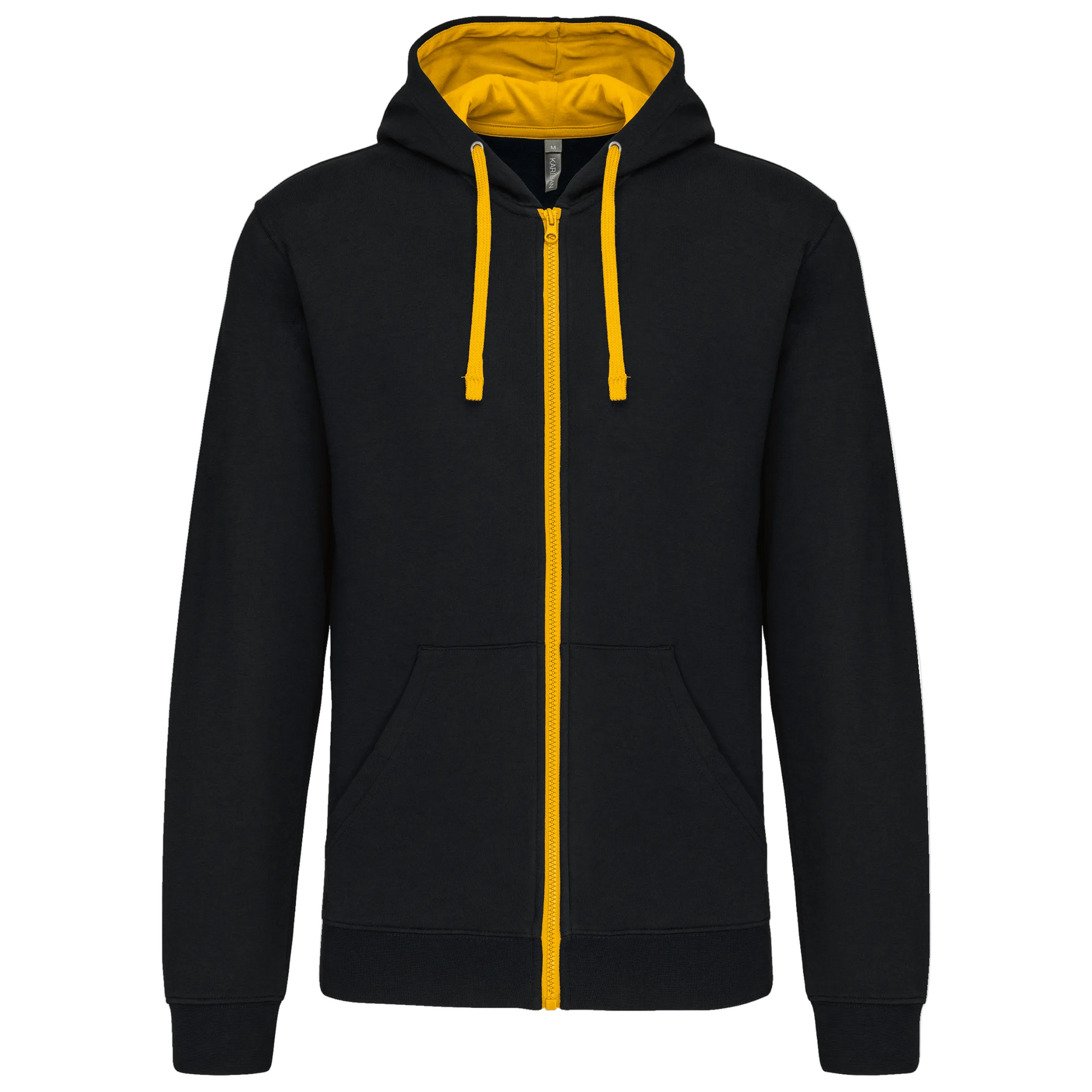 SWEAT-SHIRT ZIPPÉ CAPUCHE CONTRASTÉE - K466 TOPTEX-BLACK-FINE-GREY