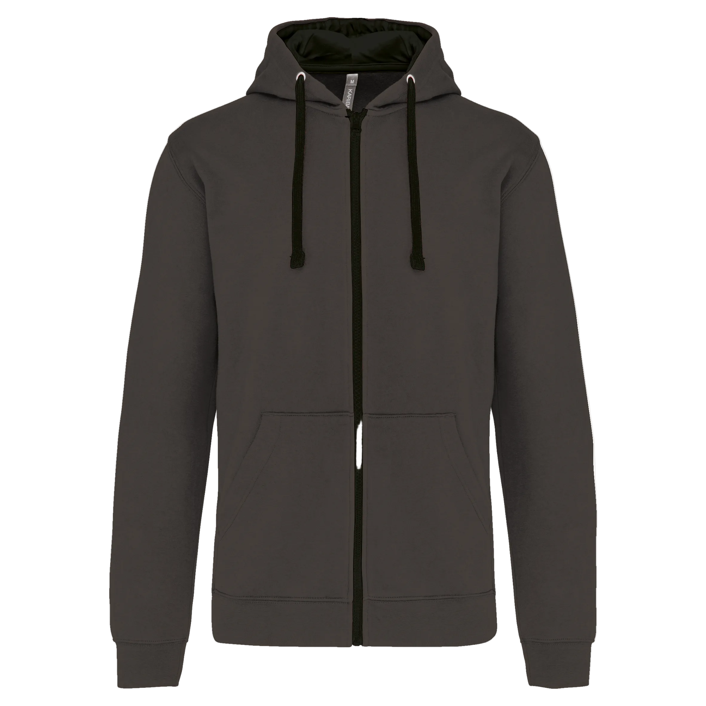 Image of SWEAT-SHIRT ZIPPÉ CAPUCHE CONTRASTÉE - K466 TOPTEX-BLACK-FINE-GREY