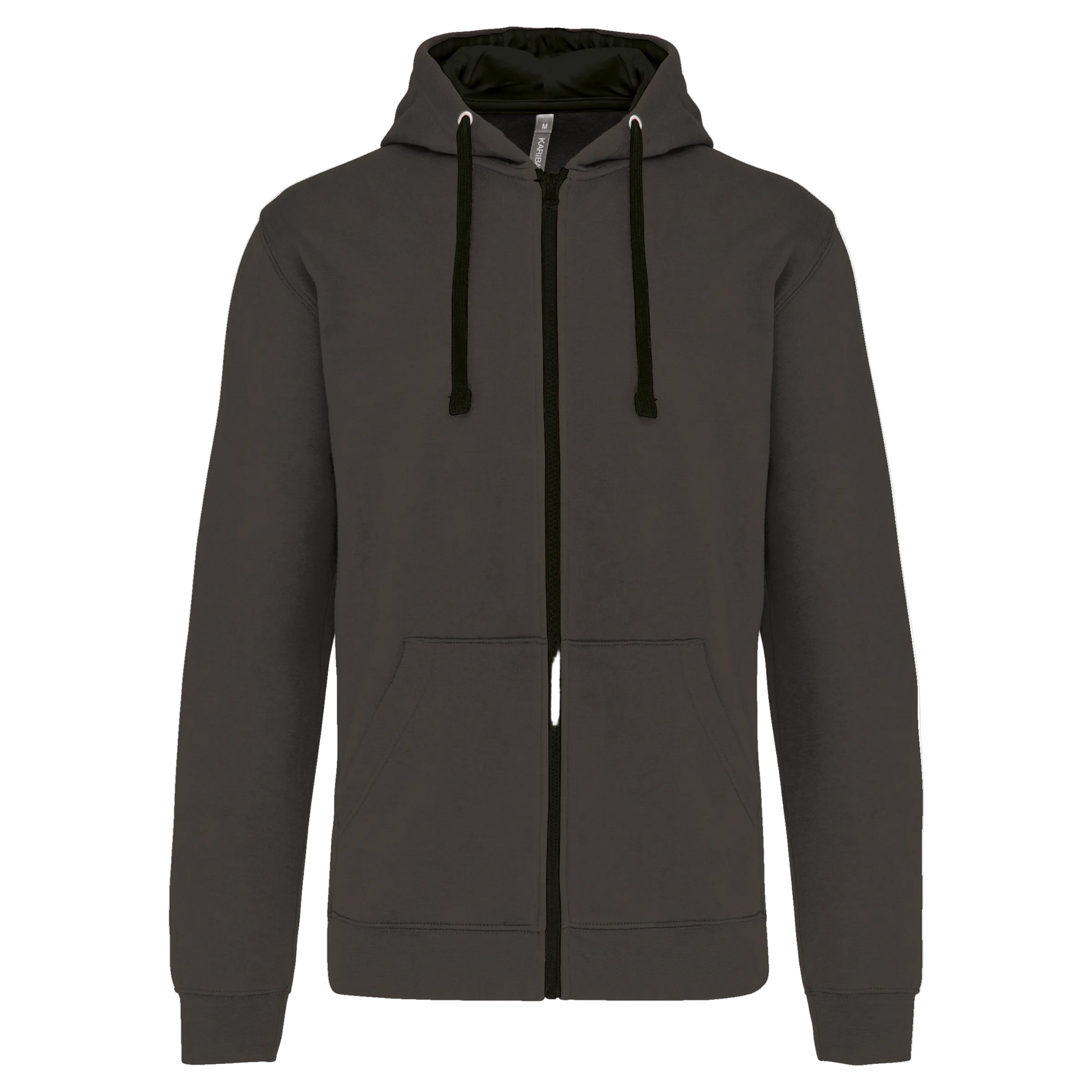 SWEAT-SHIRT ZIPPÉ CAPUCHE CONTRASTÉE - K466 TOPTEX-BLACK-FINE-GREY
