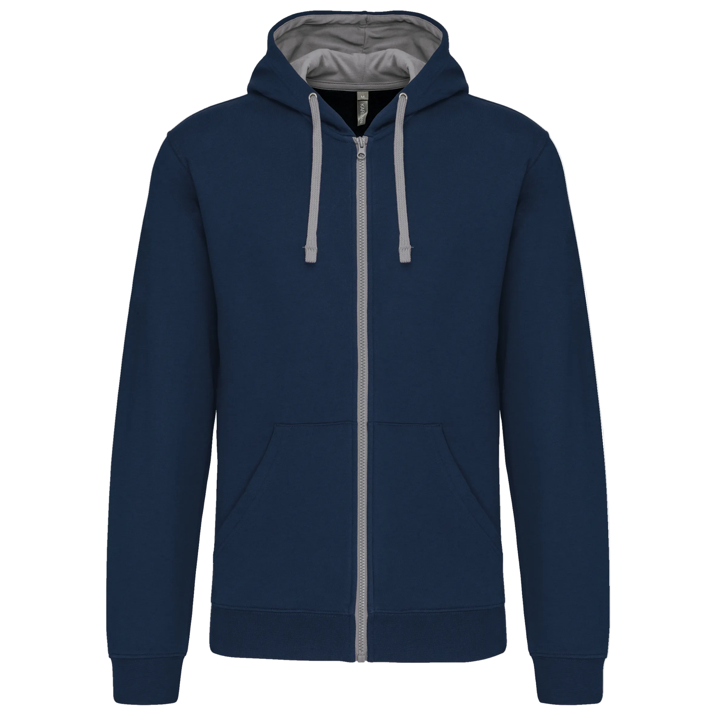 Image of SWEAT-SHIRT ZIPPÉ CAPUCHE CONTRASTÉE - K466 TOPTEX-BLACK-FINE-GREY