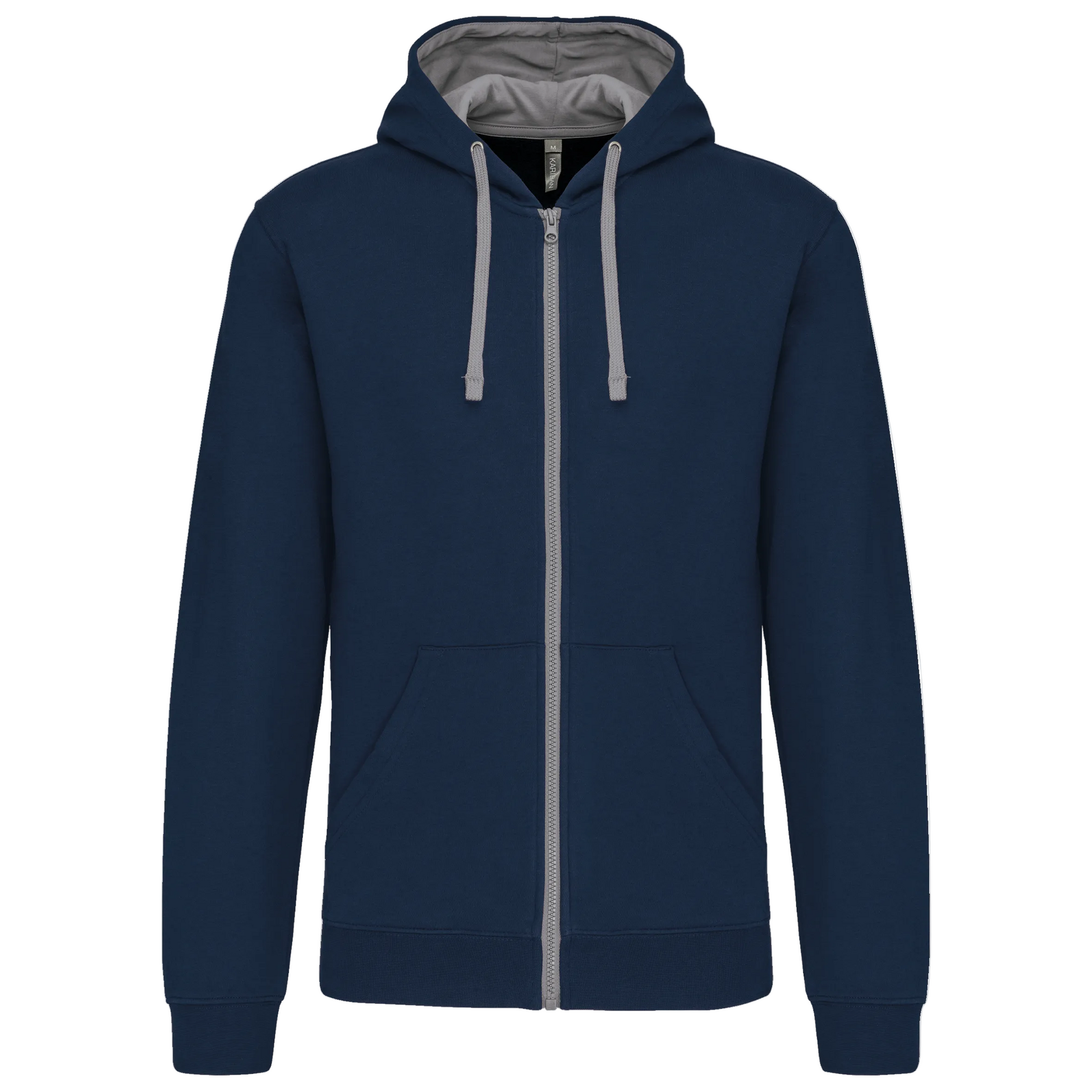 SWEAT-SHIRT ZIPPÉ CAPUCHE CONTRASTÉE - K466 TOPTEX-BLACK-FINE-GREY