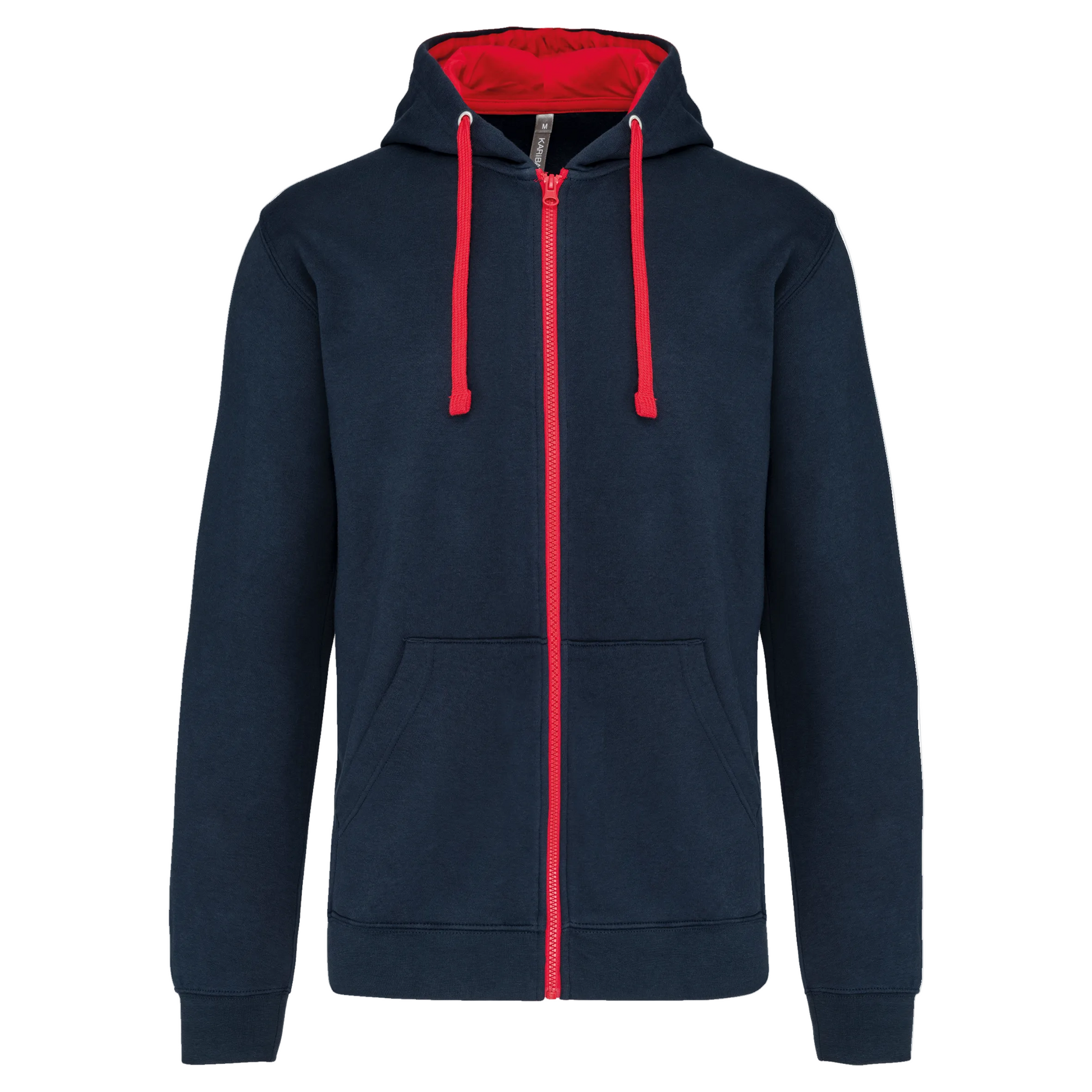 SWEAT-SHIRT ZIPPÉ CAPUCHE CONTRASTÉE - K466 TOPTEX-BLACK-FINE-GREY