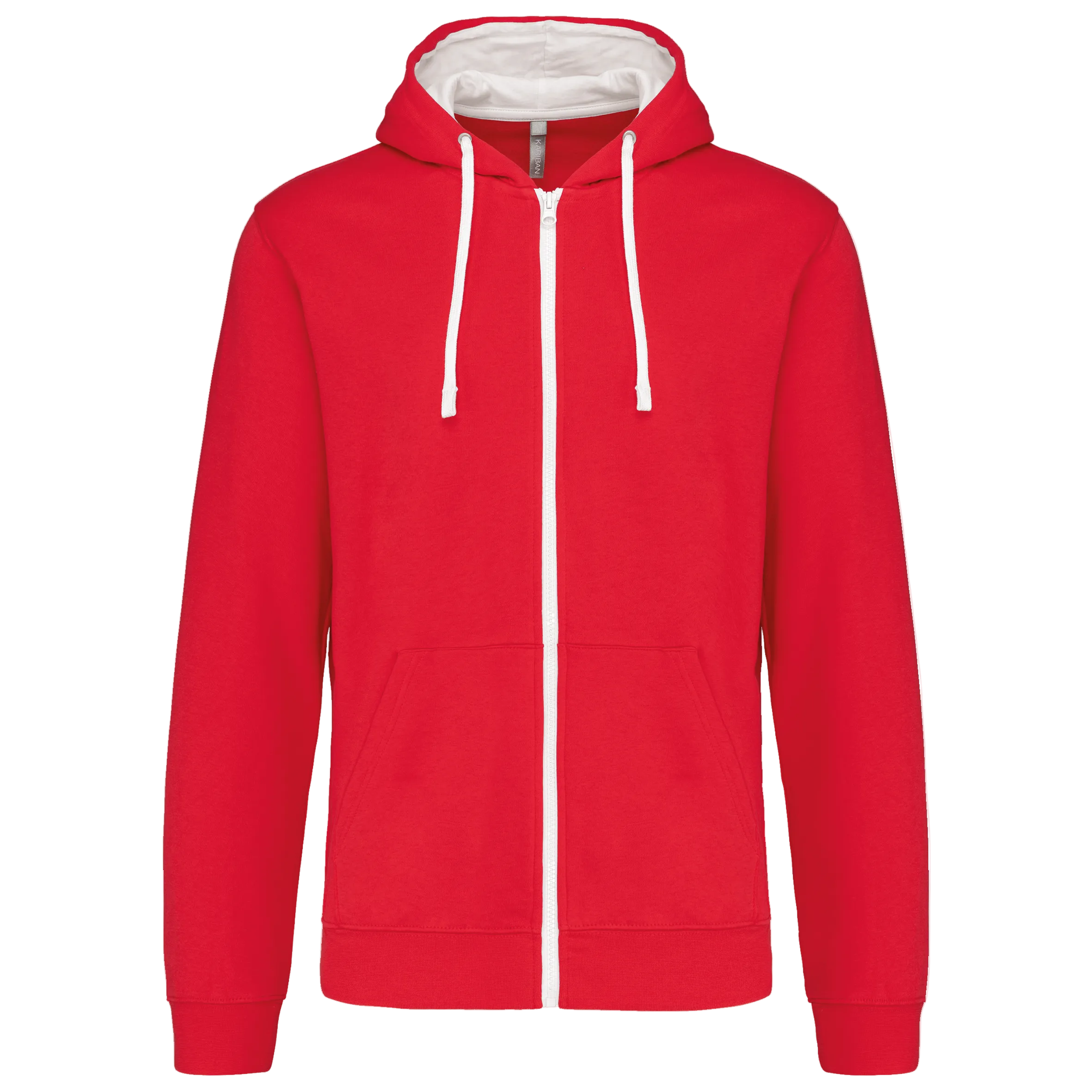 Image of SWEAT-SHIRT ZIPPÉ CAPUCHE CONTRASTÉE - K466 TOPTEX-BLACK-RED