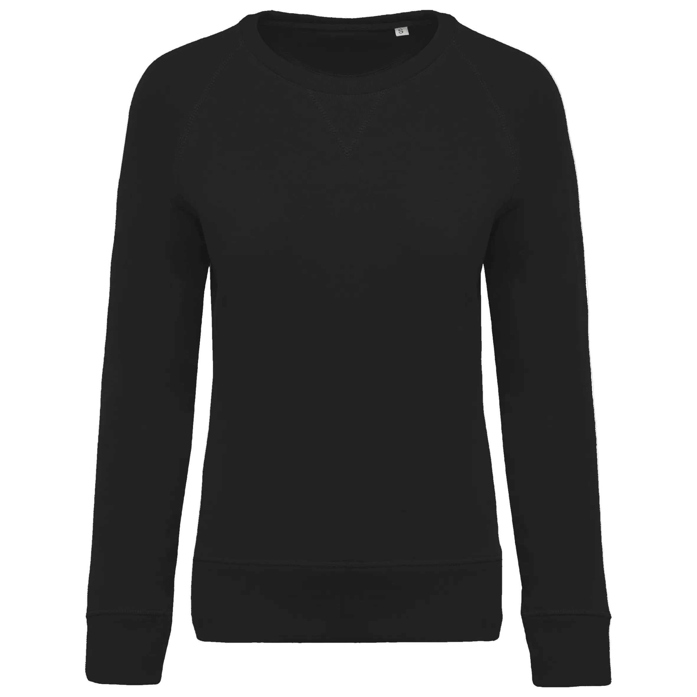 Image of SWEAT-SHIRT BIO COL ROND MANCHES RAGLAN FEMME - K481 TOPTEX-BLACK