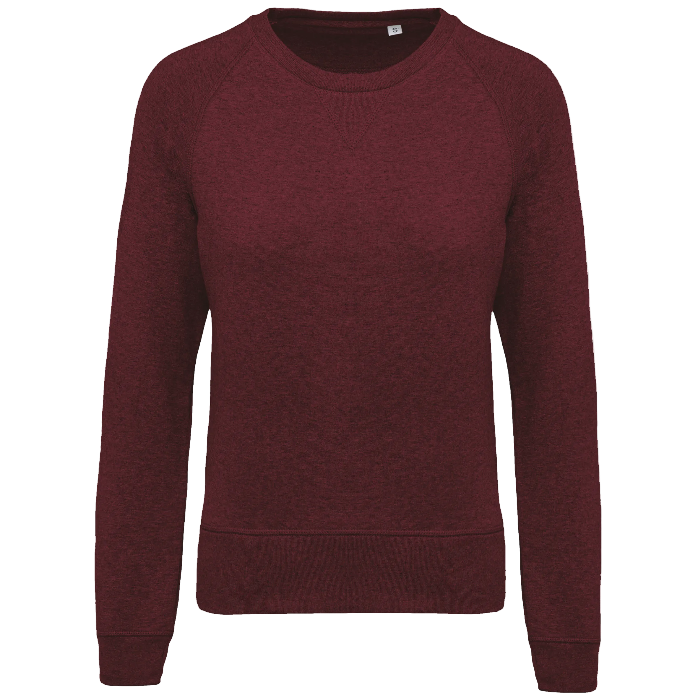 Image of SWEAT-SHIRT BIO COL ROND MANCHES RAGLAN FEMME - K481 TOPTEX-FRENCH-NAVY-HEATHER