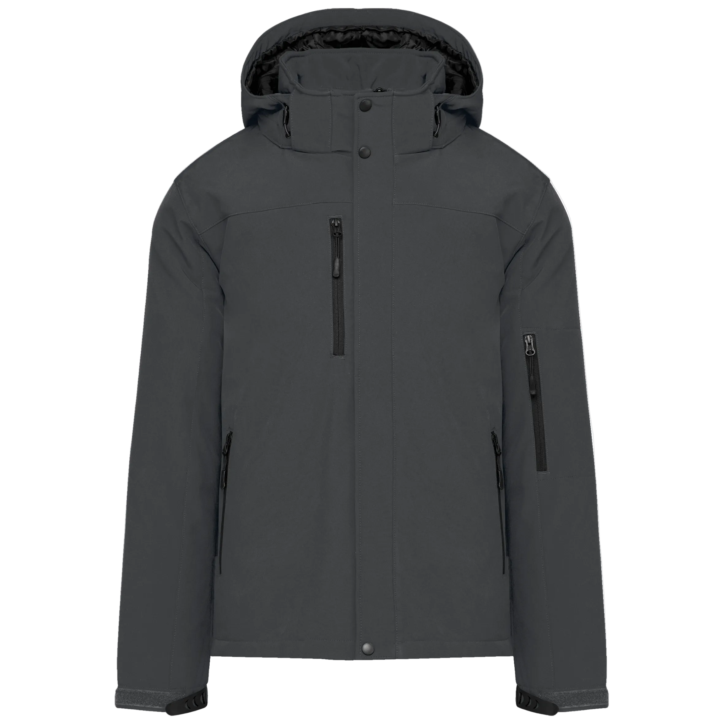 Image of PARKA SOFTSHELL DOUBLÉE CAPUCHE HOMME - K650 TOPTEX-BLACK