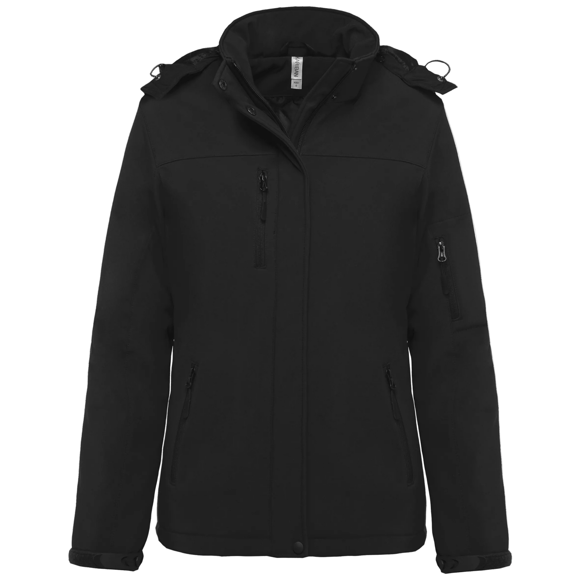PARKA SOFTSHELL DOUBLÉE CAPUCHE FEMME - K651 TOPTEX-BLACK