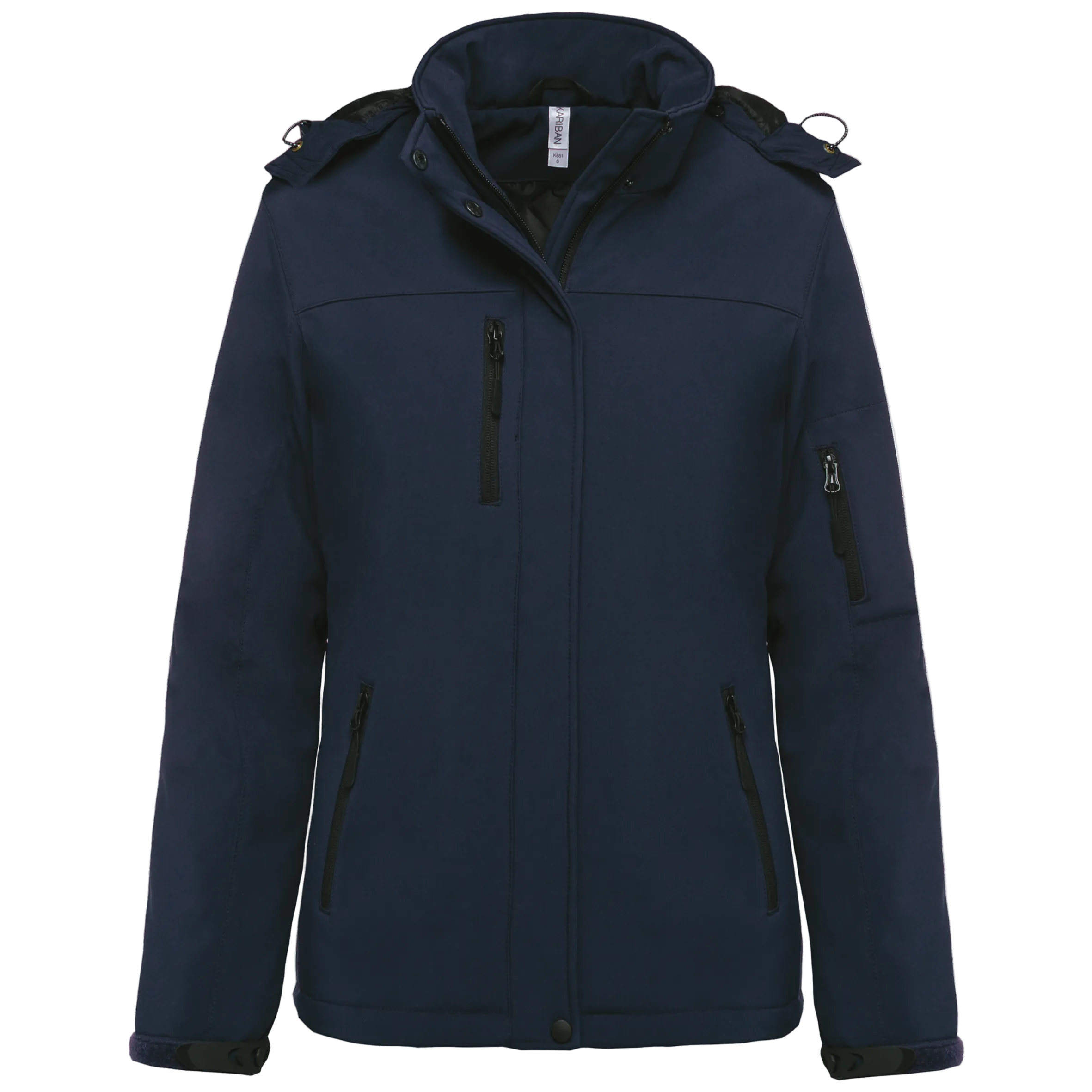 Image of PARKA SOFTSHELL DOUBLÉE CAPUCHE FEMME - K651 TOPTEX-BLACK