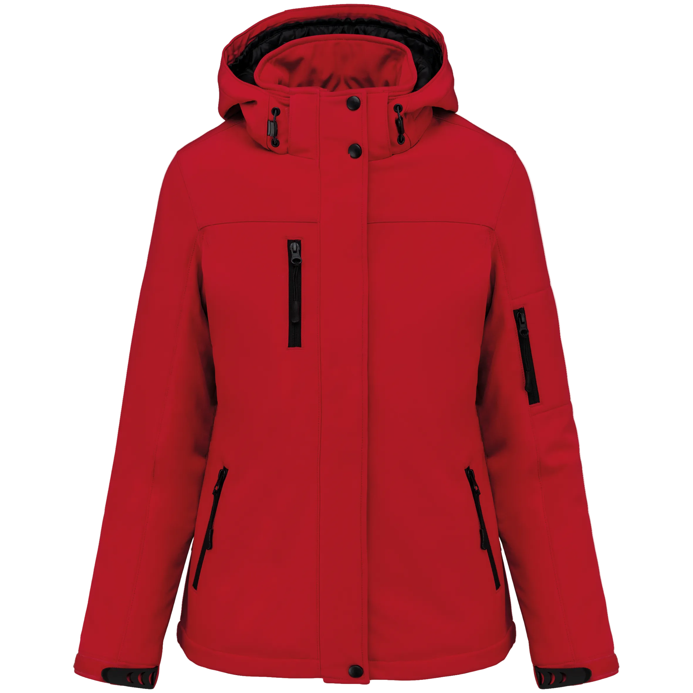Image of PARKA SOFTSHELL DOUBLÉE CAPUCHE FEMME - K651 TOPTEX-BLACK