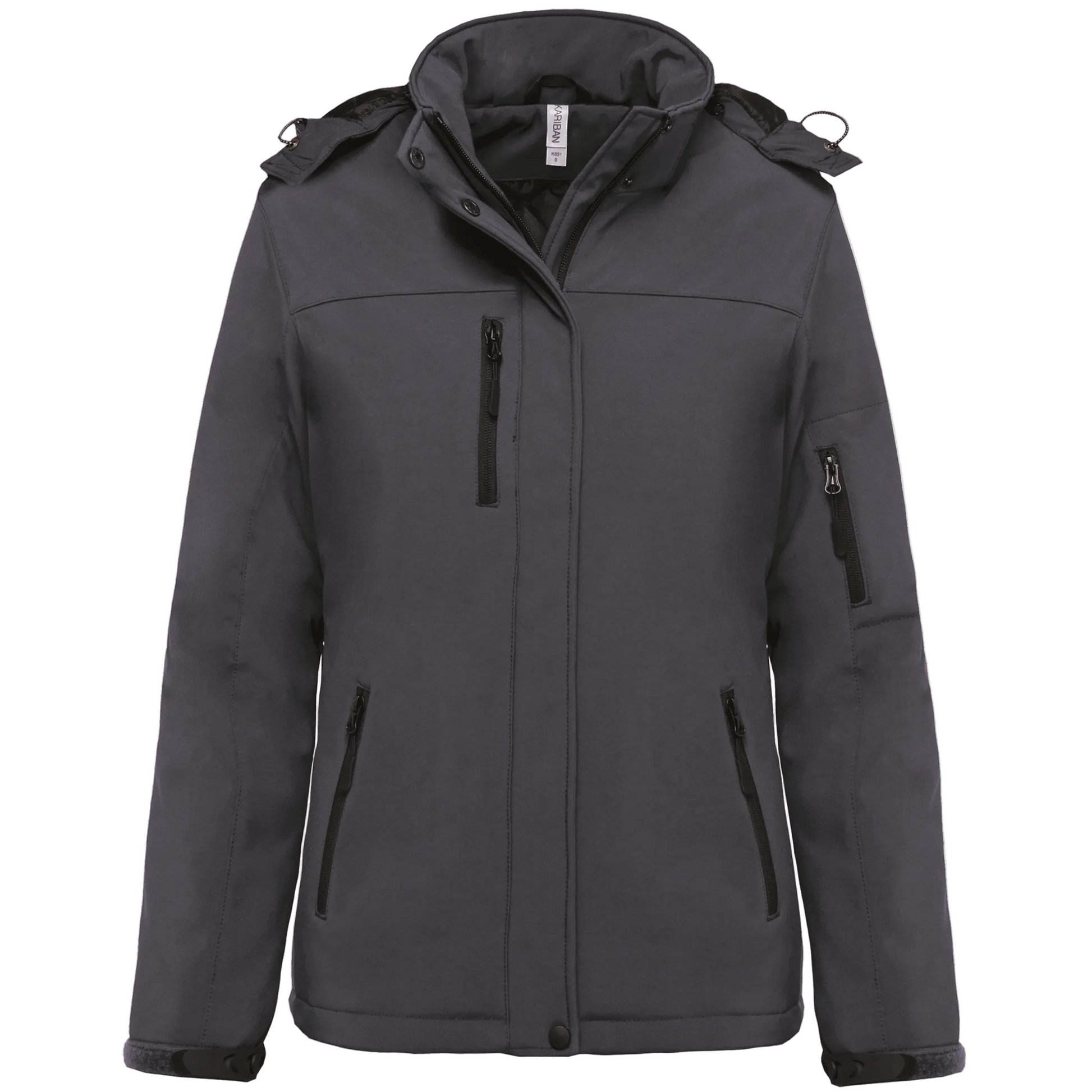 PARKA SOFTSHELL DOUBLÉE CAPUCHE FEMME - K651 TOPTEX-BLACK