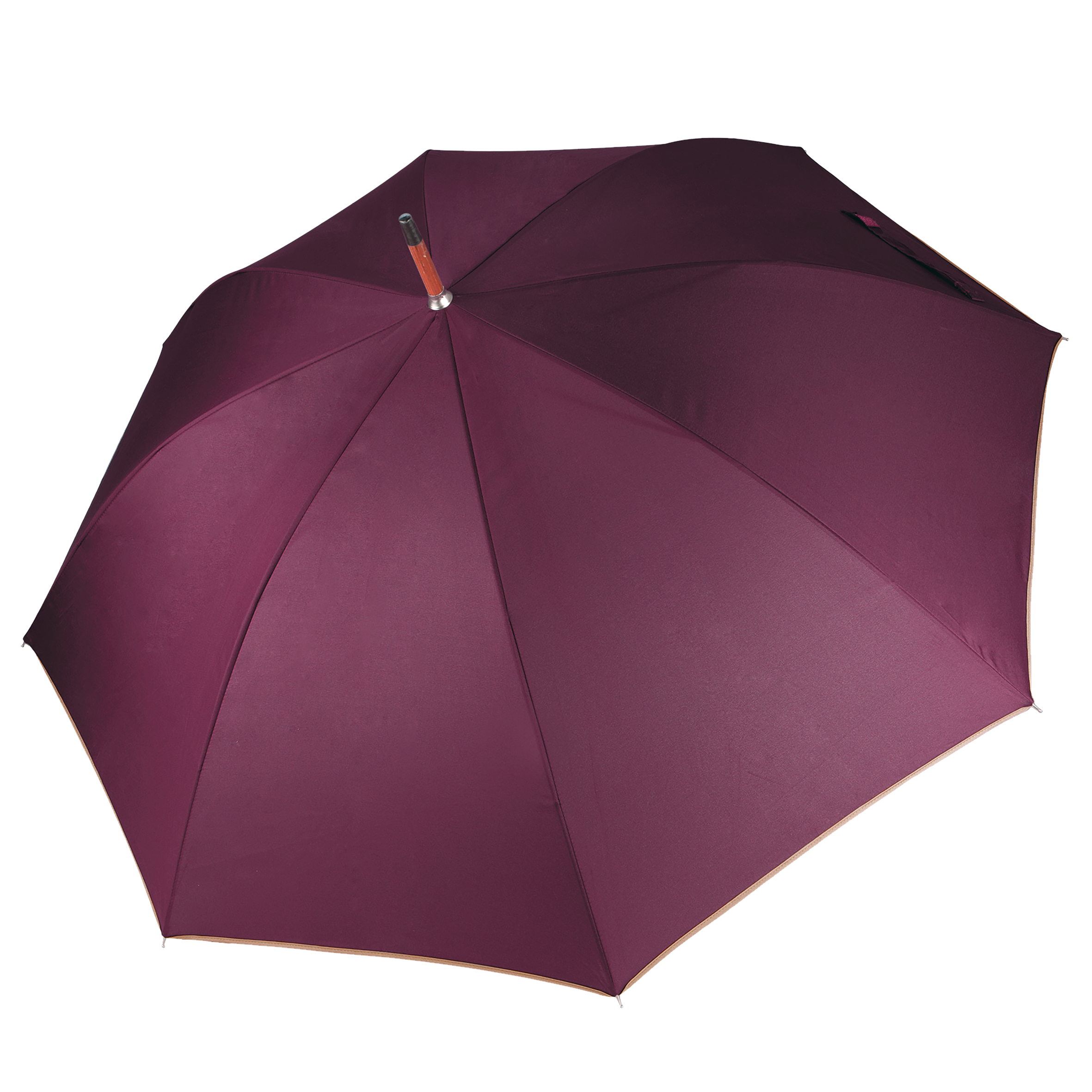 Image of PARAPLUIE MÂT EN BOIS - KI2020 TOPTEX-BURGUNDY-BEIGE